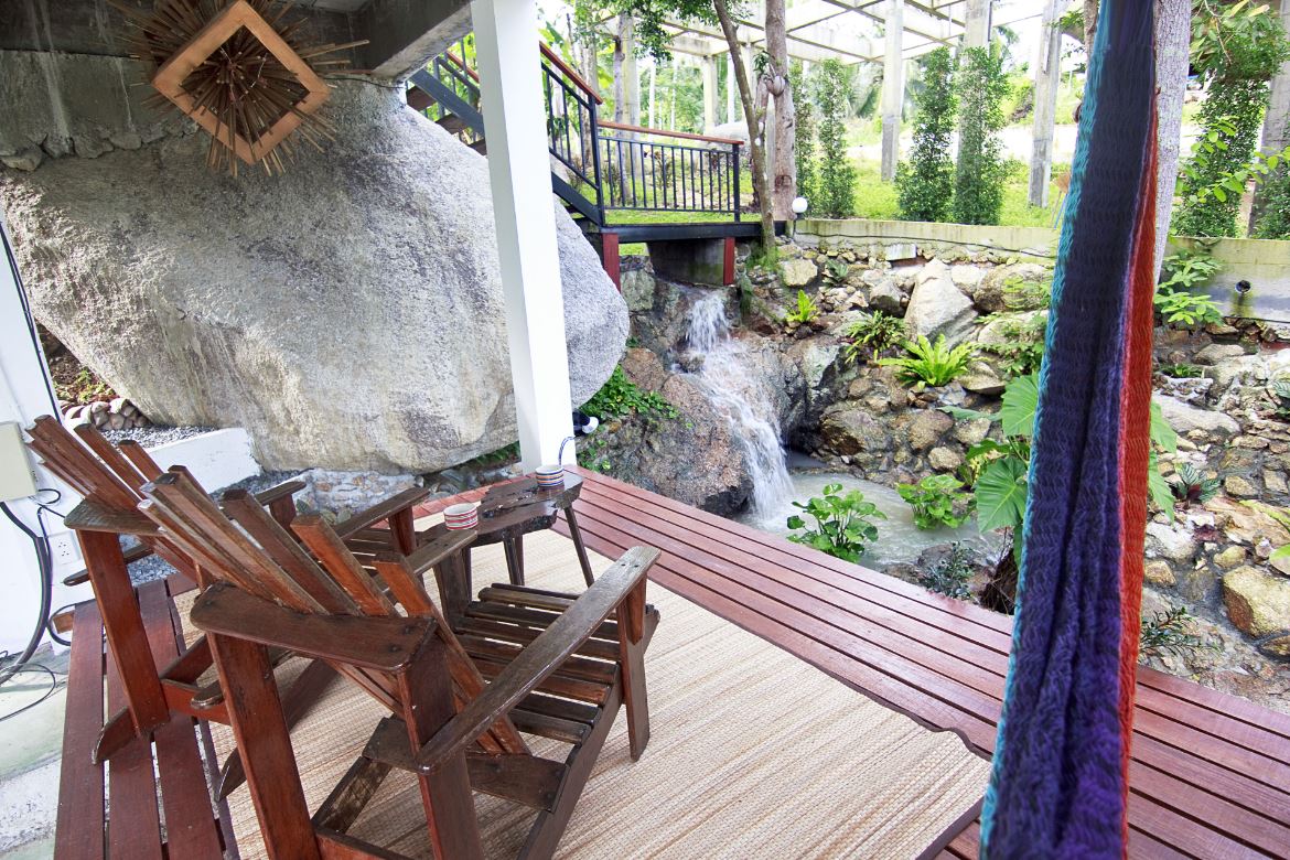 Relax by the waterfall